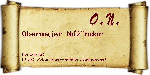 Obermajer Nándor névjegykártya